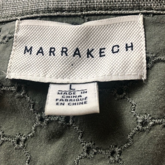 Anthropologie Marrakech Tombolo Utility Vest Size L Army Green Pockets Snap Up - Picture 9 of 9